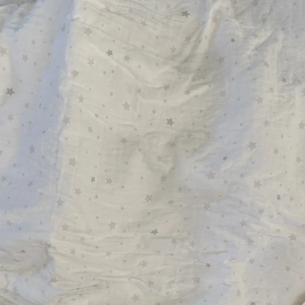 Restoration Hardware White Pink Star Print Crib Fitted Sheet